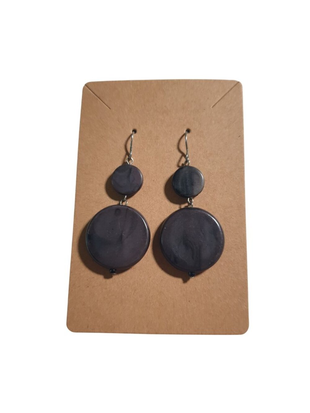 Double Drop Black Dangle Earring Hook Lightweight Stylish Retro Mom Gift Acrylic